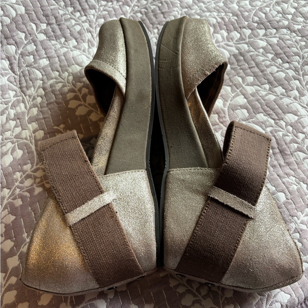 OTBT Metallic Taupe Slip-On Platform Mule